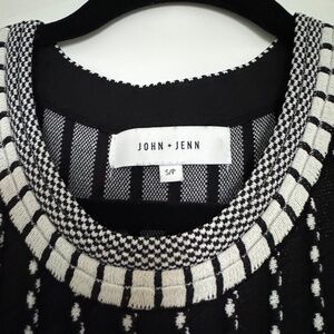 John + Jenn Black and White Knit Dress
